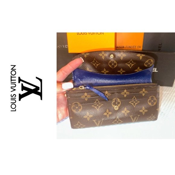 Louis Vuitton Handbags - Louis Vuitton Emile Wallet. Navy Blue/Logo print